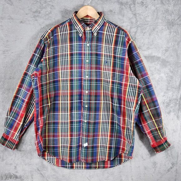Ralph Lauren Other - Ralph Lauren Shirt‎ Large Vintage 1990s Denim Tartan Plaid Button Up